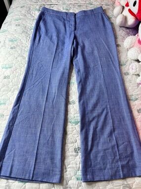 Ann Taylor Blue Wide-Leg Dress Pants